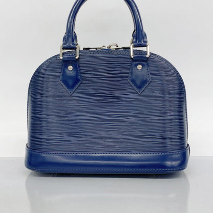Louis Vuitton Alma BB, Blue, Leather, handbag