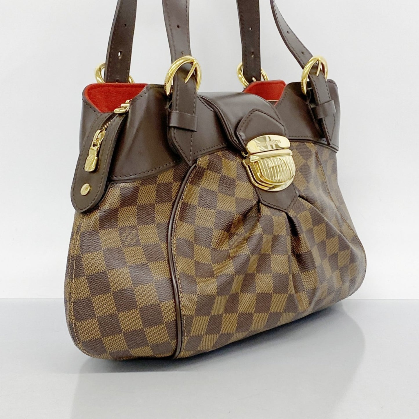 Louis Vuitton Sistina, Brown, Canvas, handbag