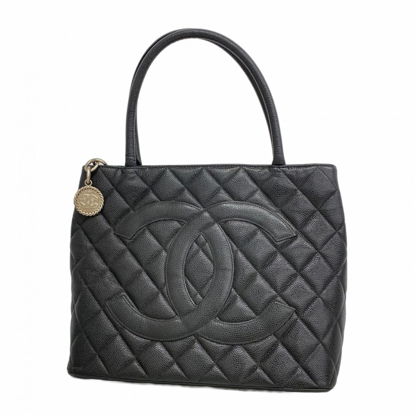 Chanel Coco Mark, Black, Leather, tote