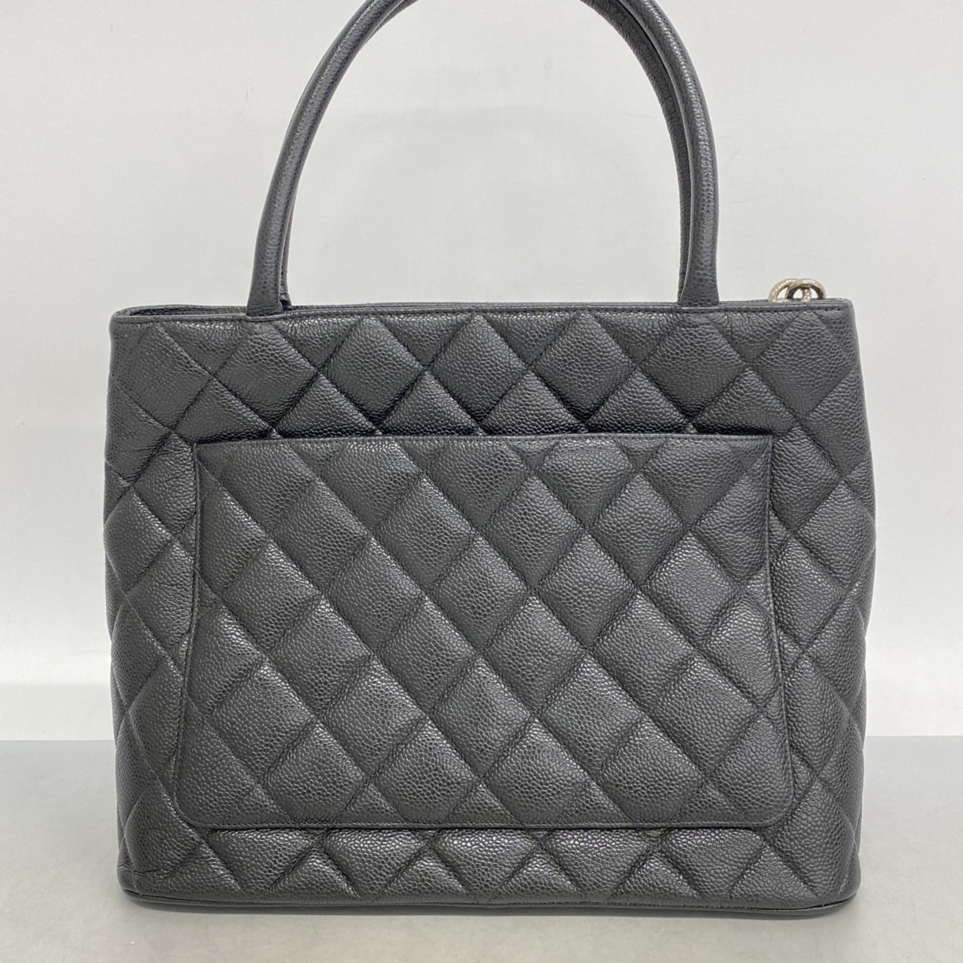 Chanel Coco Mark, Black, Leather, tote