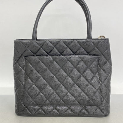 Chanel Coco Mark, Black, Leather, tote