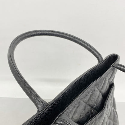 Chanel Coco Mark, Black, Leather, tote