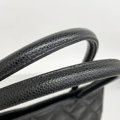 Chanel Coco Mark, Black, Leather, tote