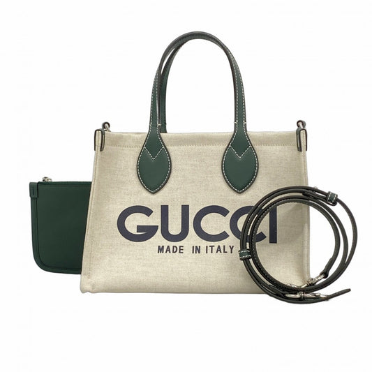 Gucci imprime, Beige, Canvas, tote