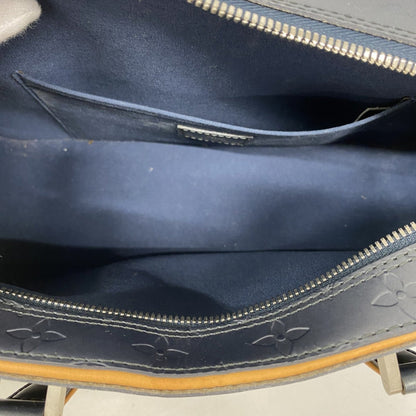 Louis Vuitton Shelton, Blue, Leather, handbag