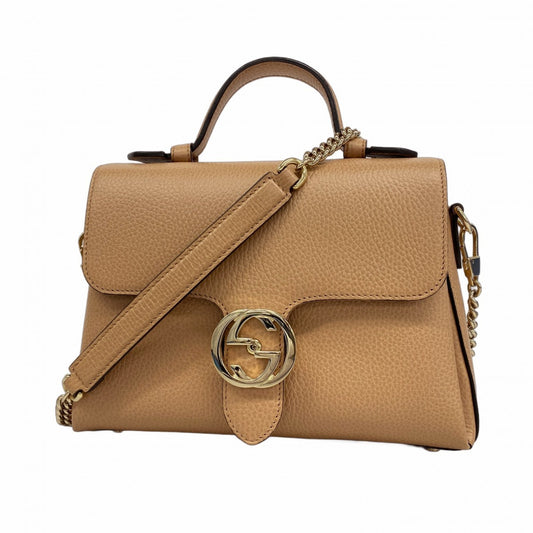 Gucci Interlocking G, Brown, Leather, handbag