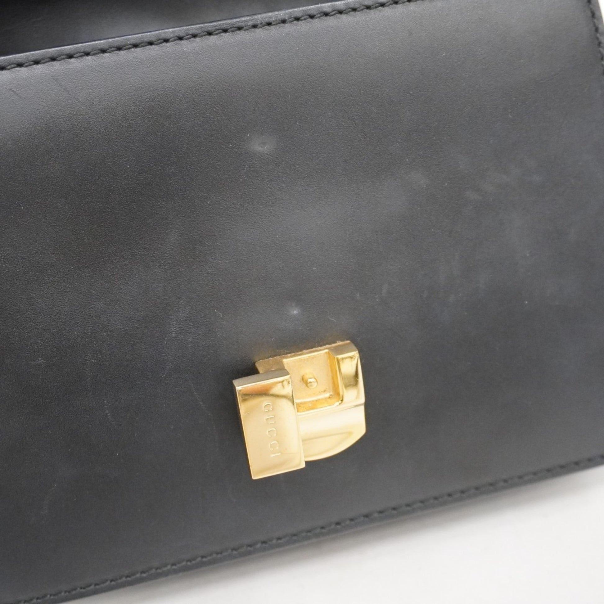 Gucci Sylvie, Black, Leather, handbag