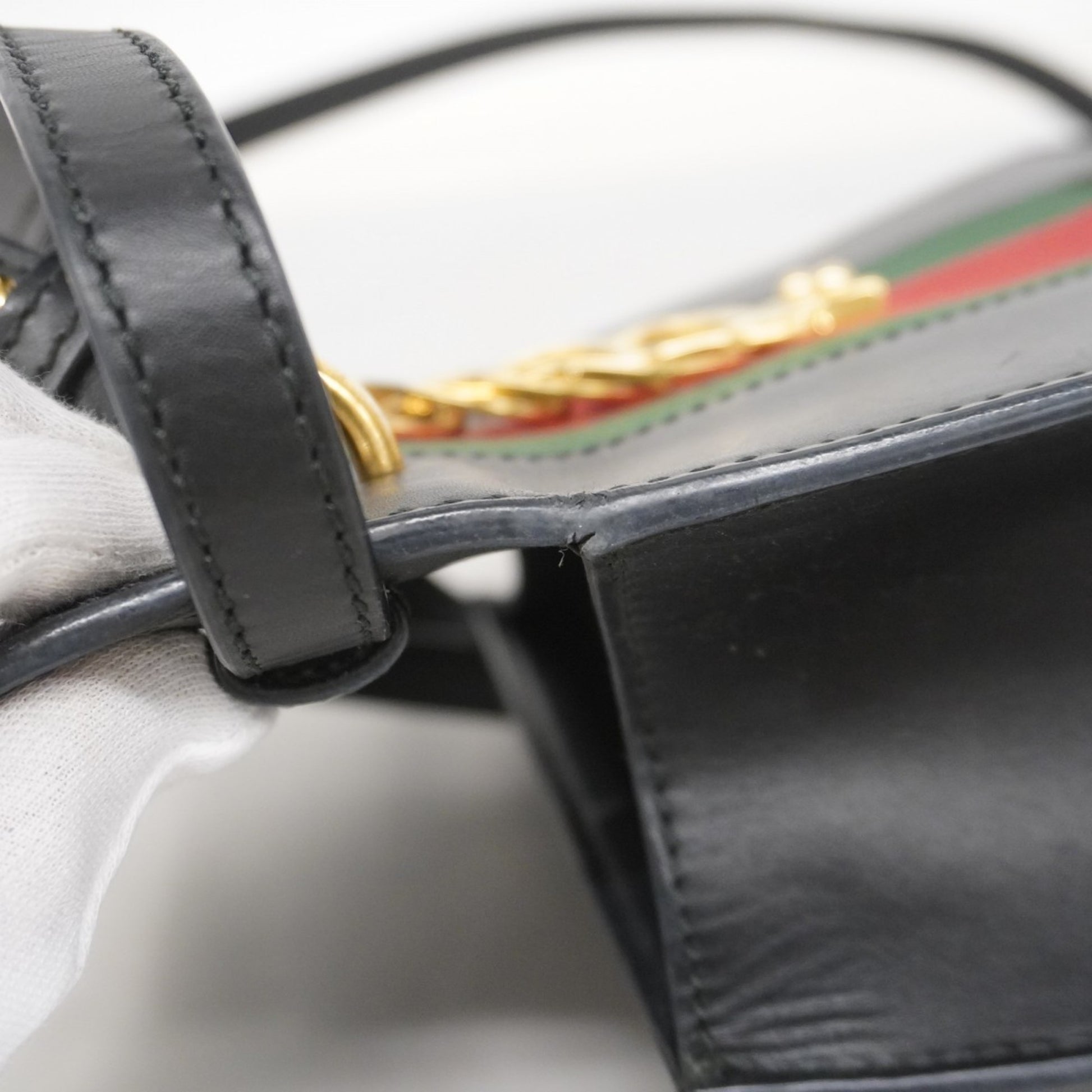 Gucci Sylvie, Black, Leather, handbag