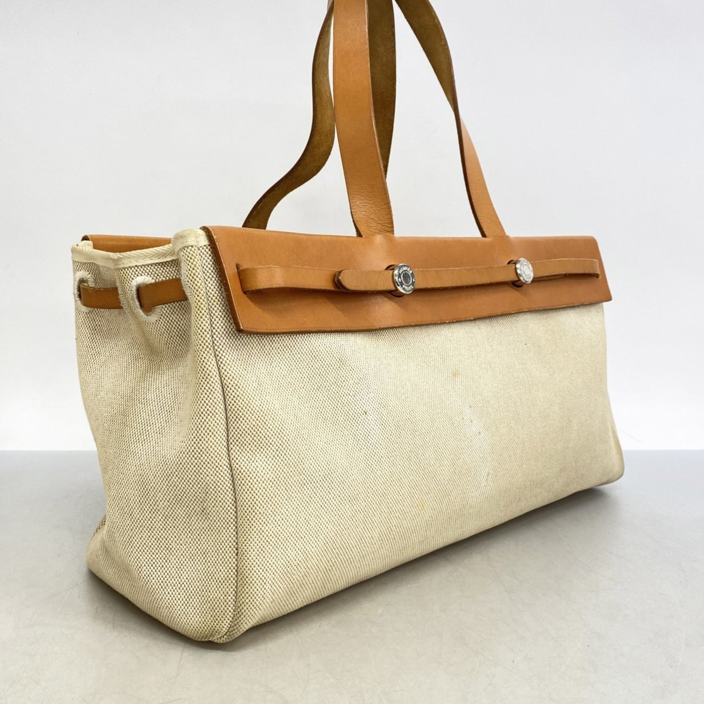 Hermès Herbag, Beige, Canvas, tote