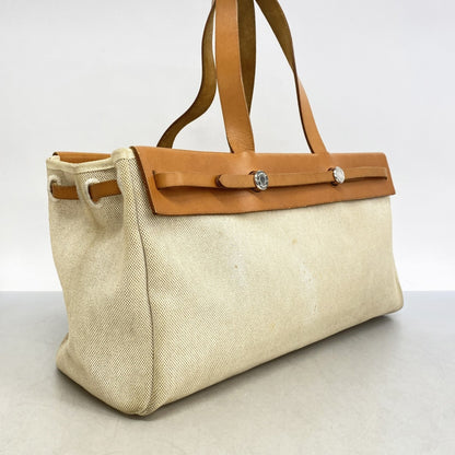Hermès Herbag, Beige, Canvas, tote