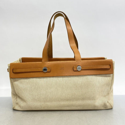 Hermès Herbag, Beige, Canvas, tote