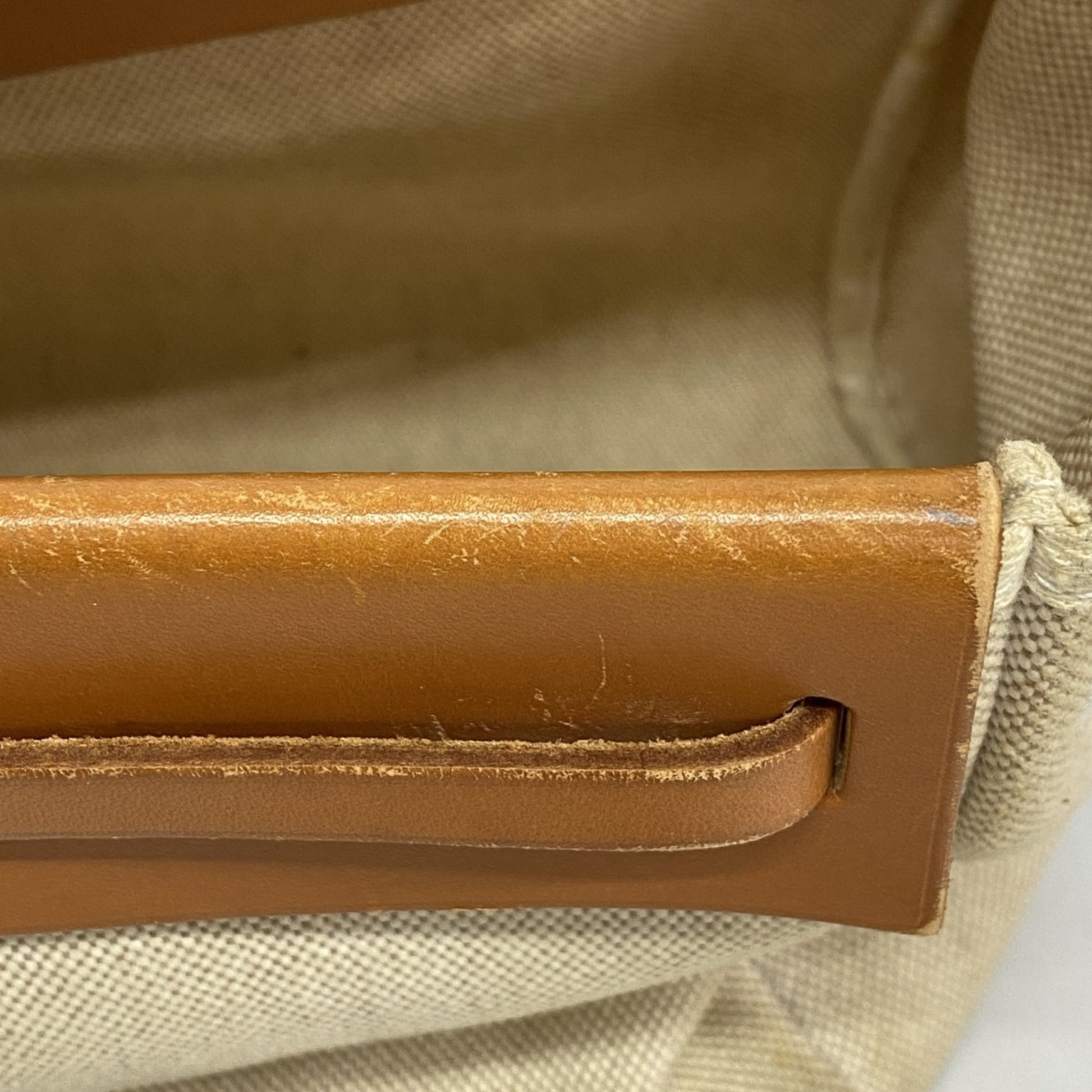 Hermès Herbag, Beige, Canvas, tote
