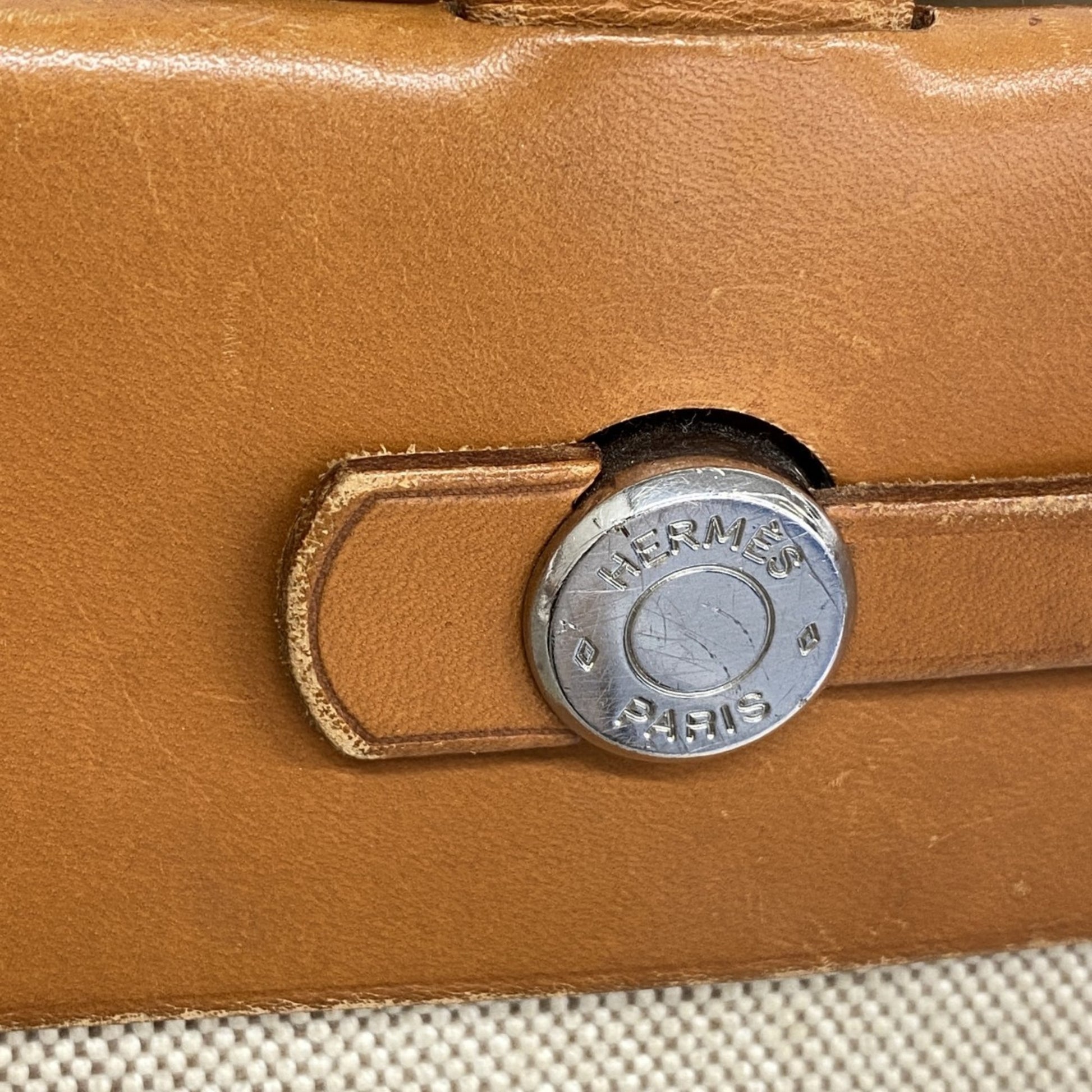 Hermès Herbag, Beige, Canvas, tote