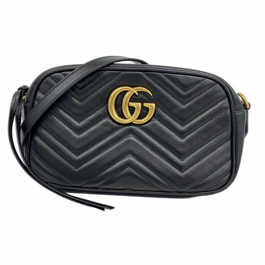 Gucci Marmont, Black, Leather, shoulder