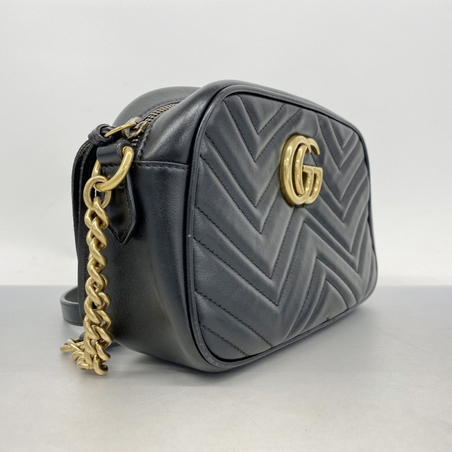 Gucci Marmont, Black, Leather, shoulder