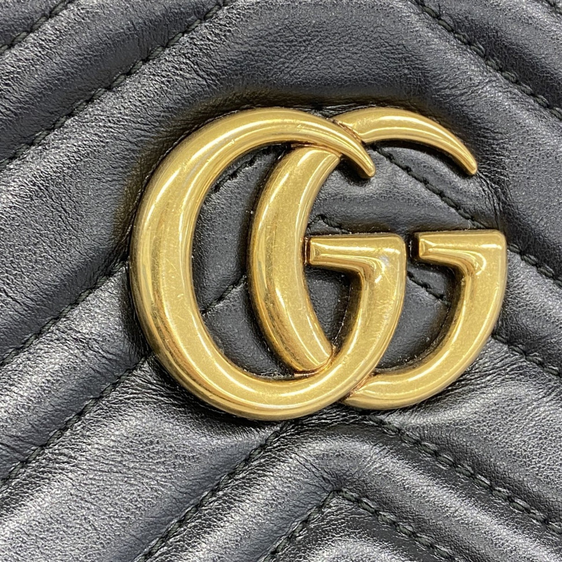 Gucci Marmont, Black, Leather, shoulder