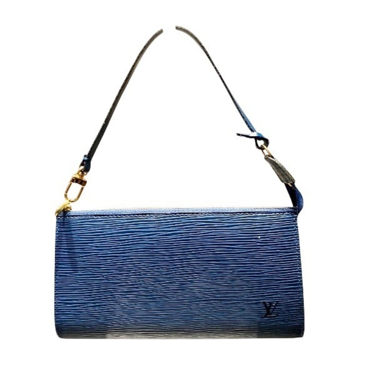 Louis Vuitton Pochette Accessoire, Blue, Leather, clutch