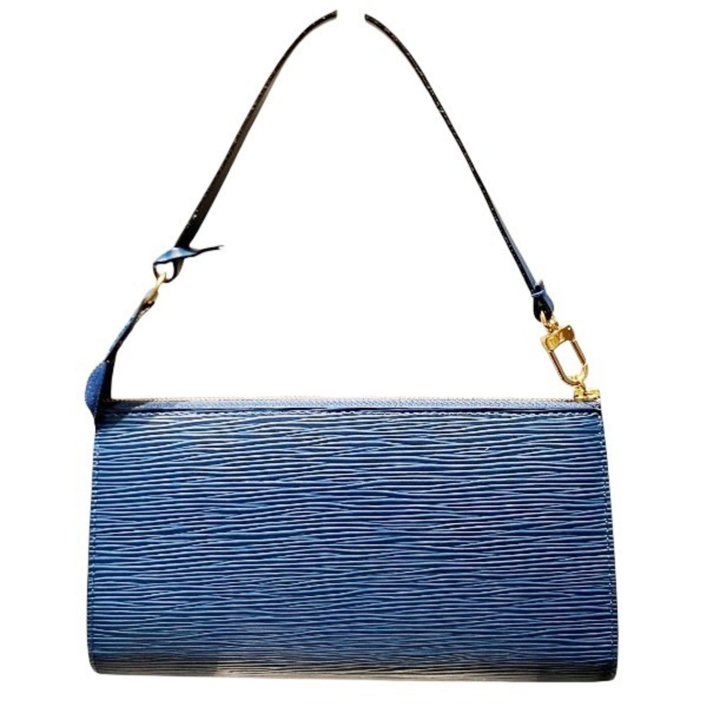 Louis Vuitton Pochette Accessoire, Blue, Leather, clutch