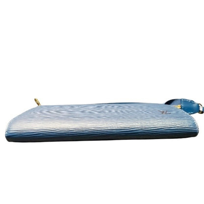 Louis Vuitton Pochette Accessoire, Blue, Leather, clutch