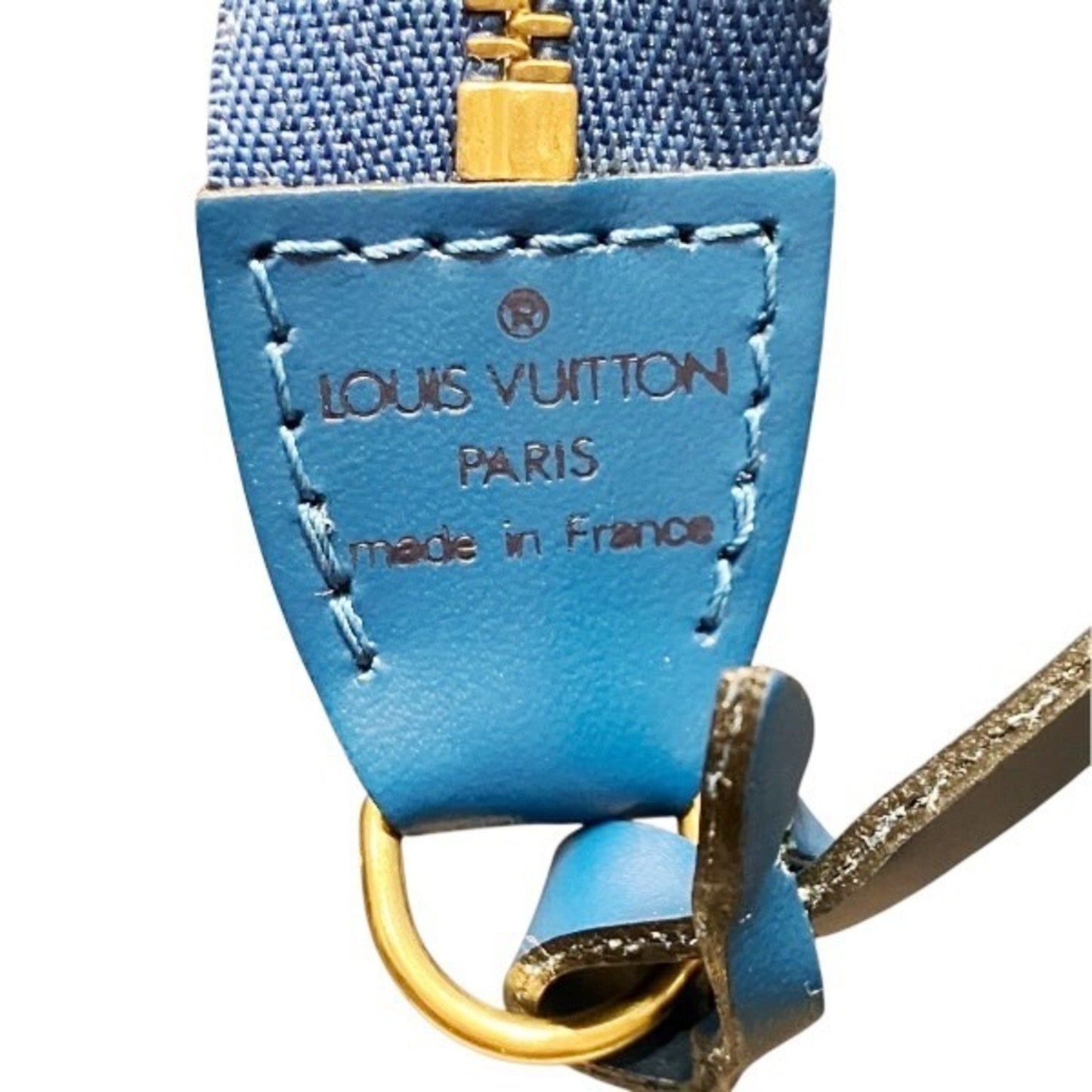 Louis Vuitton Pochette Accessoire, Blue, Leather, clutch