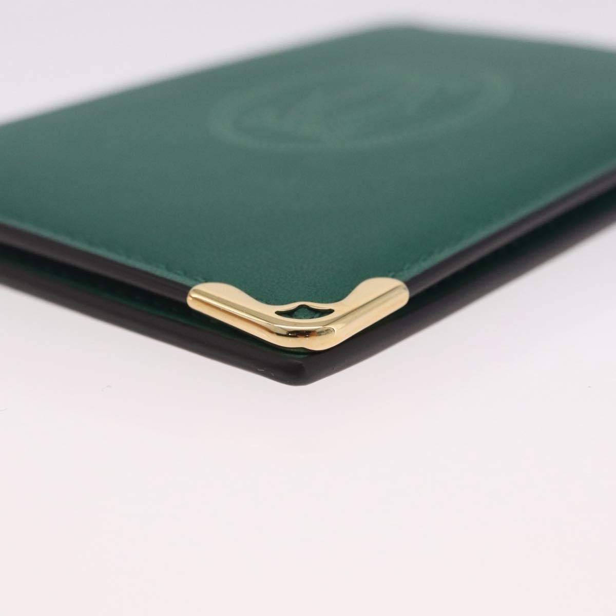 Cartier Coin Purse Must de Cartier Leather, Green, Leather, Wallet