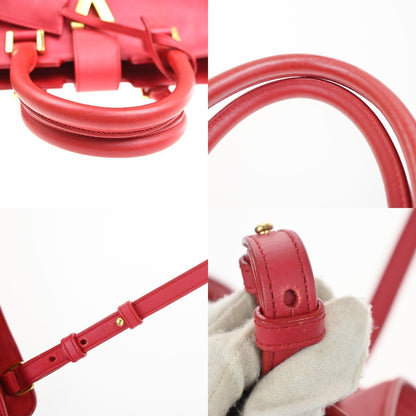 Saint Laurent Classic Y Cabas Leather, Red, Leather, Tote Bag