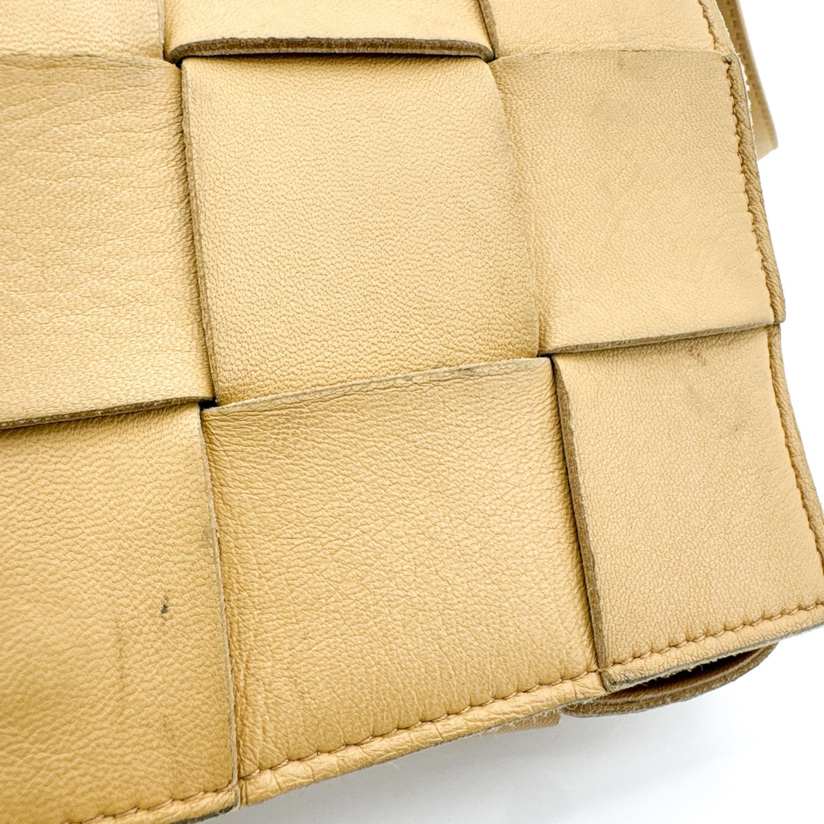 Bottega Veneta Cassette Maxi Intrecciato Leather, Beige, Leather, Crossbody Bag