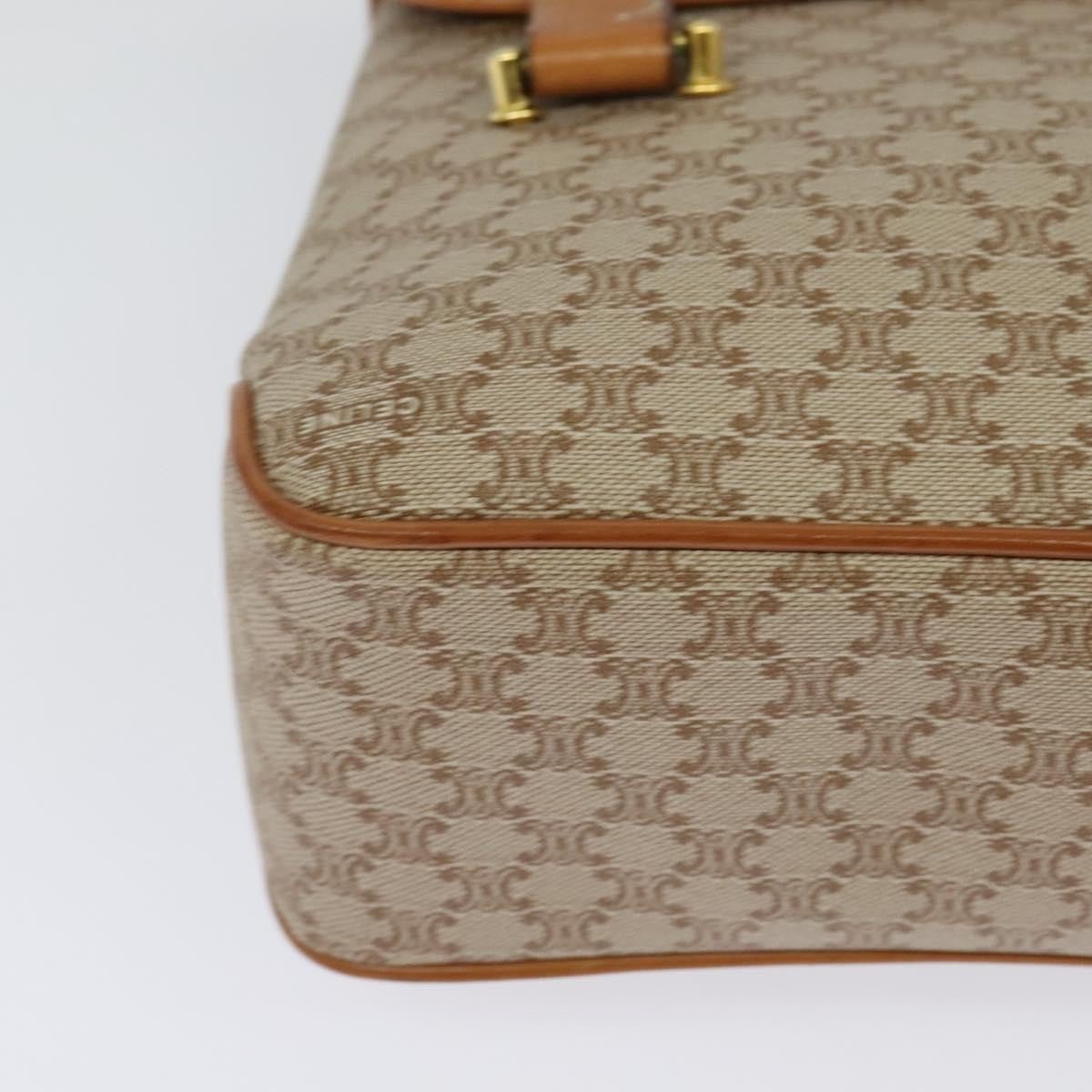 Celine Vintage Macadam Canvas and Leather, Beige, Canvas, Handbag
