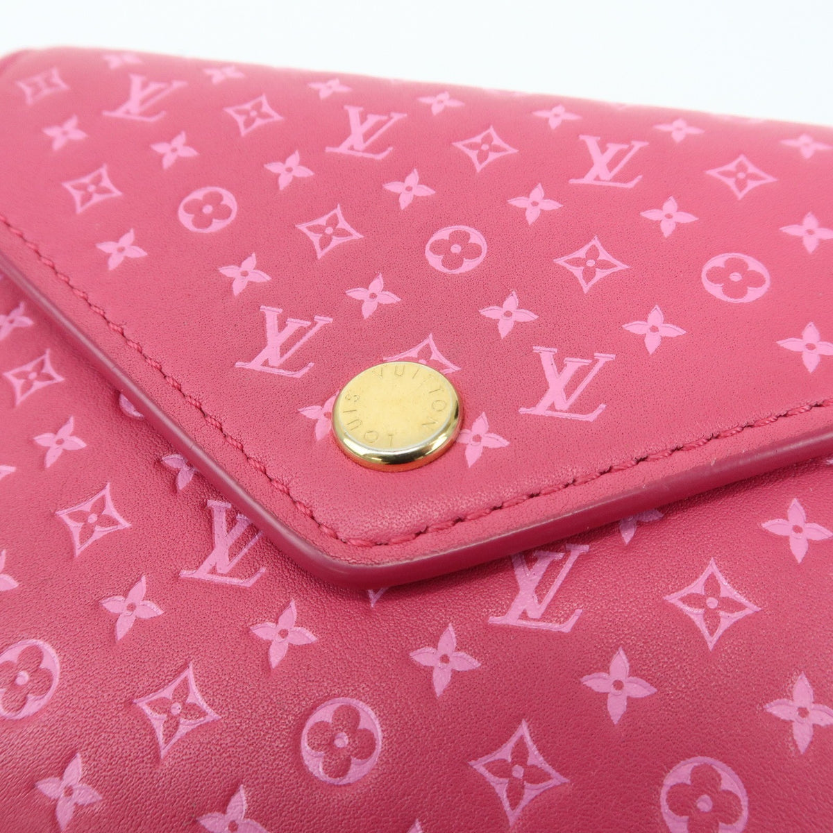Louis Vuitton Victorine Nanogram Embossed Leather, Pink, Leather, Wallet