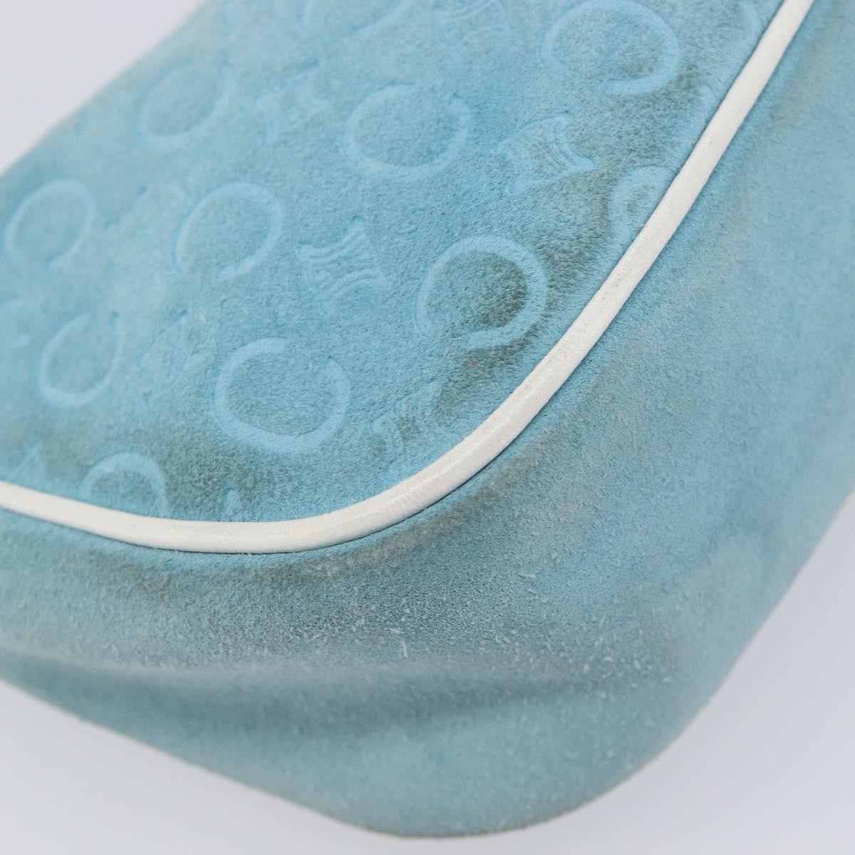 Celine C Macadam Suede, Turquoise, Suede, Handbag