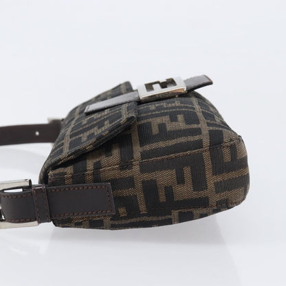 Fendi Mamma Baguette Zucca Jacquard Velvet, Brown, Canvas, Shoulder Bag