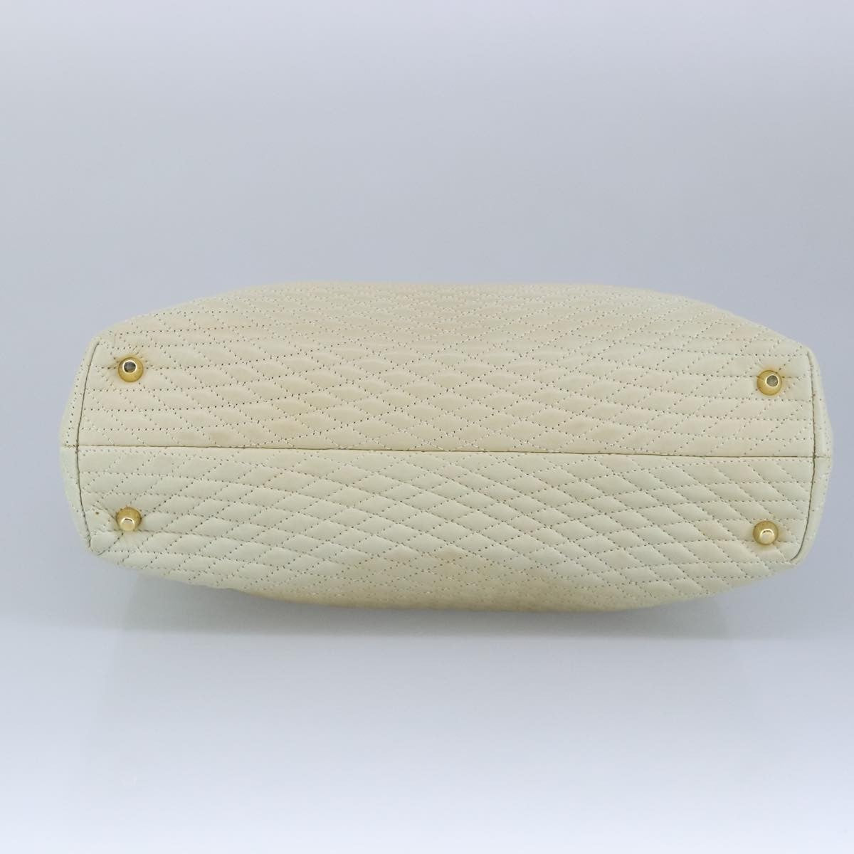 Bally Vintage Quilted Leather, Beige, Leather, Shoulder Bag