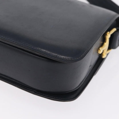 Celine Shoulder Leather, Navy, Leather, Shoulder Bag