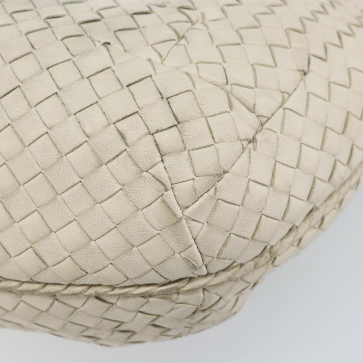 Bottega Veneta Zip Hobo Intrecciato, White, Leather, Handbag