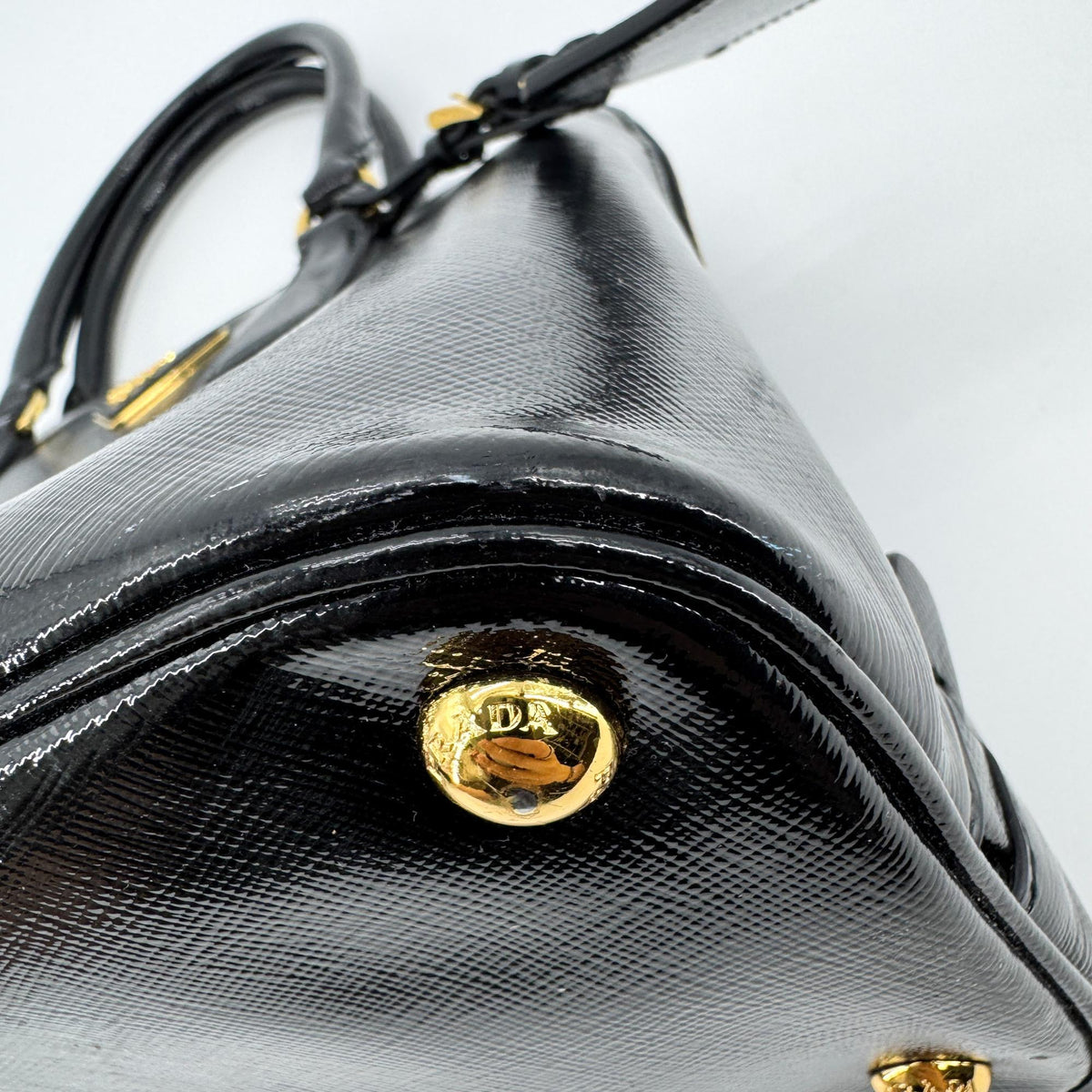 Prada Promenade Vernice Saffiano Leather, Black, Leather, Handbag
