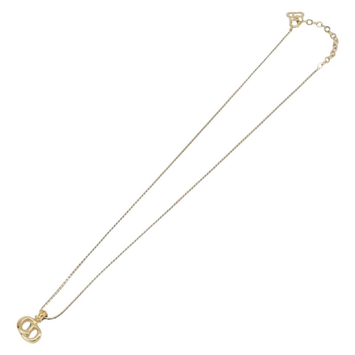 Christian Dior CD Pendant Metal, Gold, Metal, Necklace