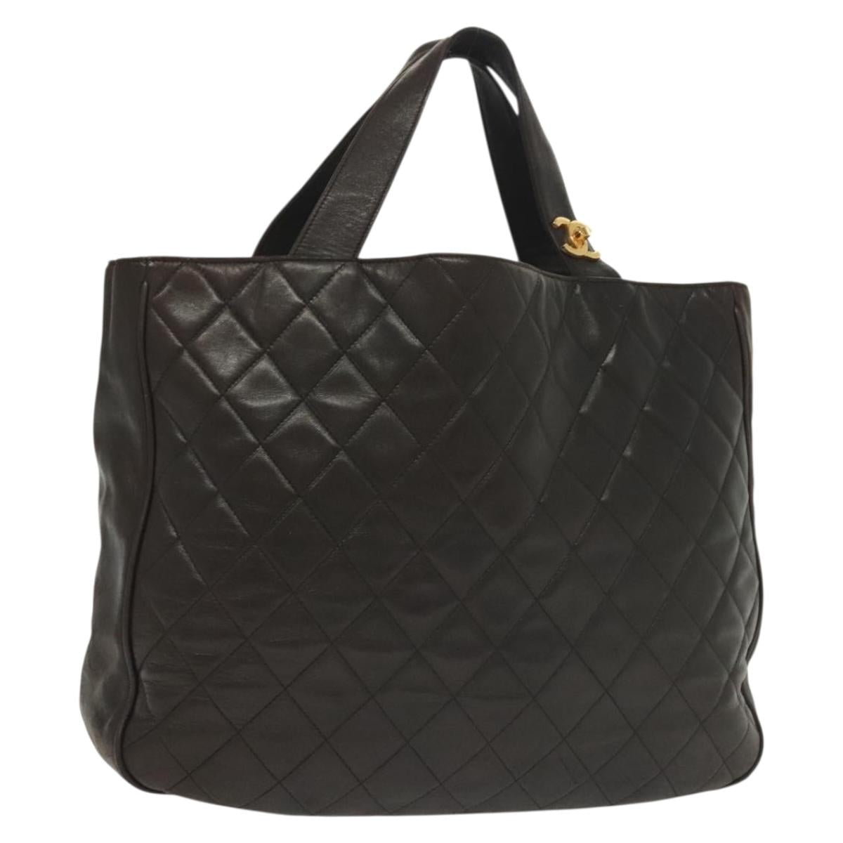 Chanel, "BROWN,GOLD", Leather, tote