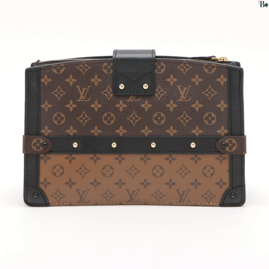Louis Vuitton Trunk Clutch Reverse Monogram Canvas, BROWN, LEATHER, Shoulder bag