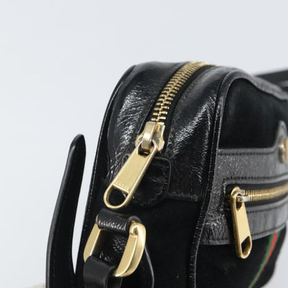 Gucci Ophidia Suede, Black, Suede, Shoulder Bag