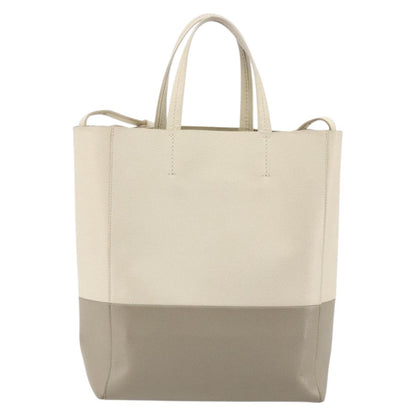Celine Vertical Bi-Cabas Tote Leather, Beige, Leather, Tote Bag
