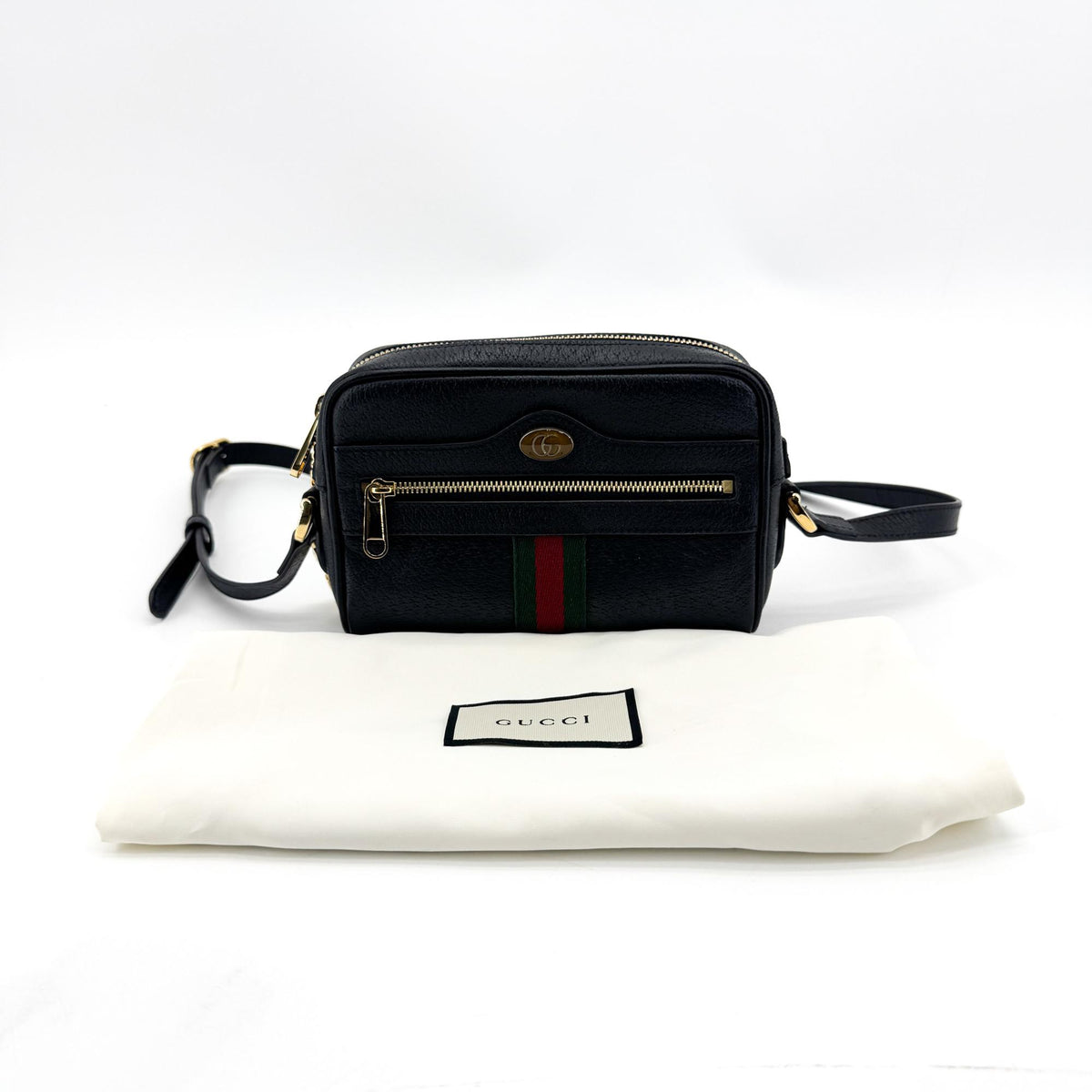 Gucci Ophidia Leather, Black, Leather, Shoulder Bag