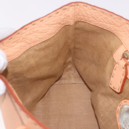 Fendi Selleria Carla Leather, Orange, Leather, Tote Bag