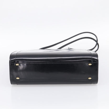 Celine Tote Leather, Black, Patent Leather, Tote Bag
