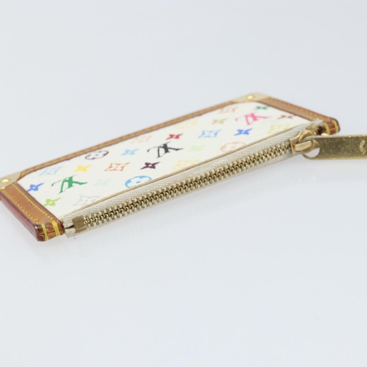 Louis Vuitton Pochette clés NM Monogram Multicolor Canvas, White, Canvas, Wallet