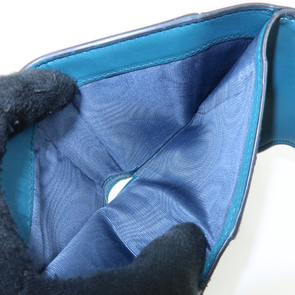Christian Dior Saddle Flap Leather, Blue, Leather, Wallet