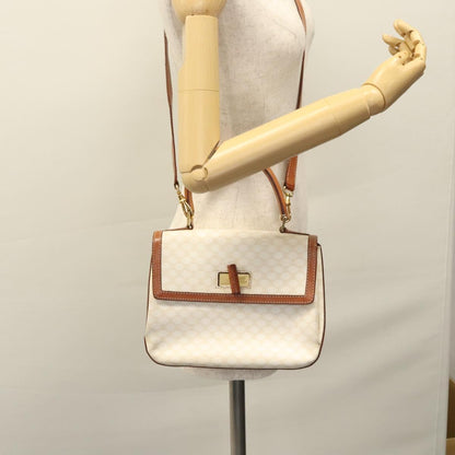 Céline Macadam, White, Canvas, handbag