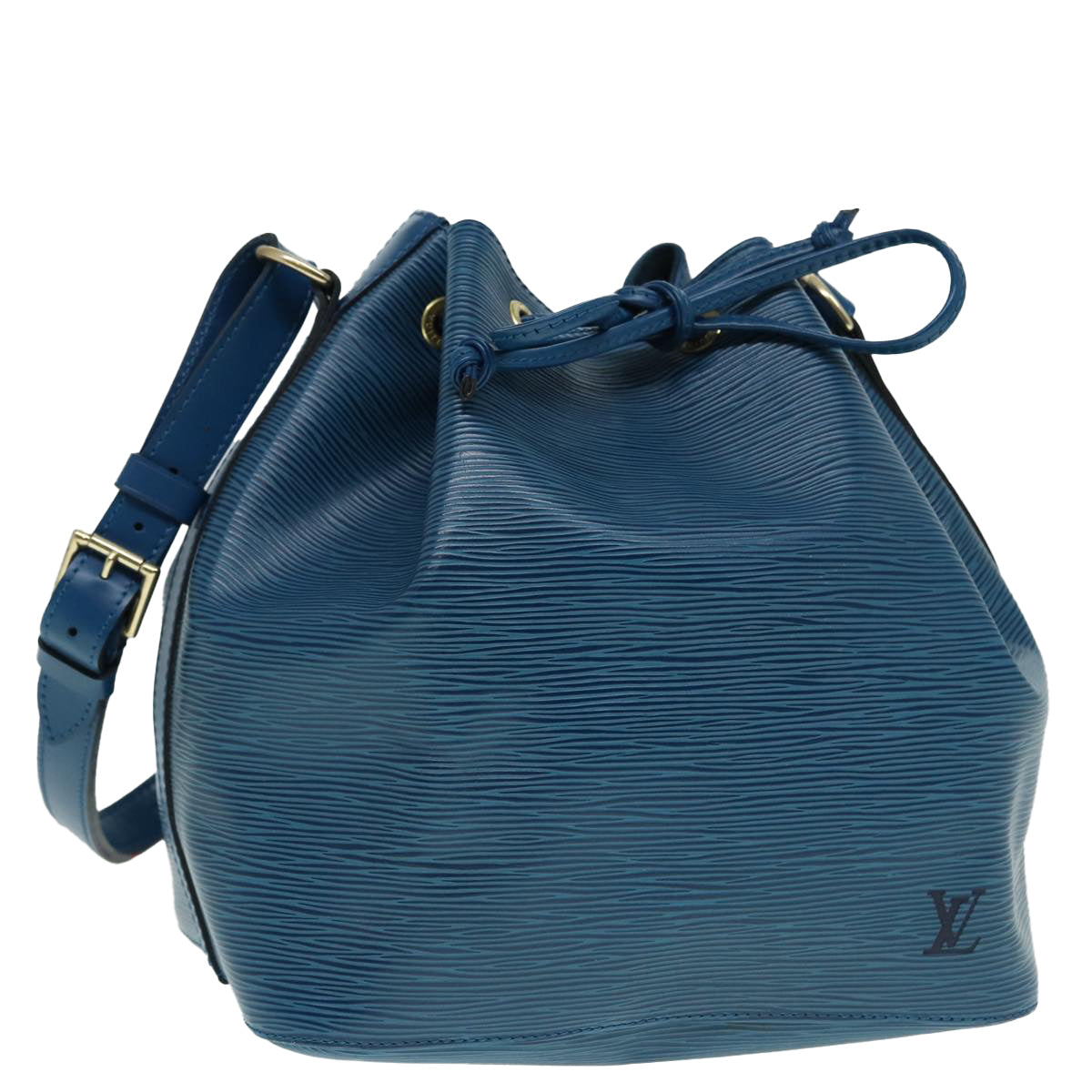 Louis Vuitton Noe, Blue, Leather, shoulder