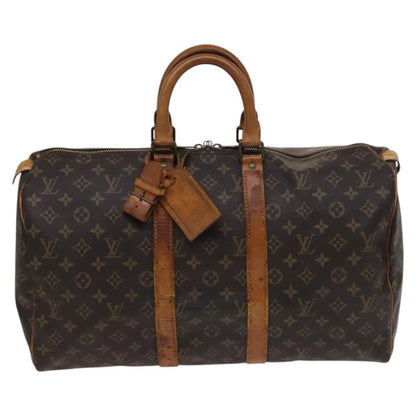 Louis Vuitton Keepall 45, Brown, Canvas, travel