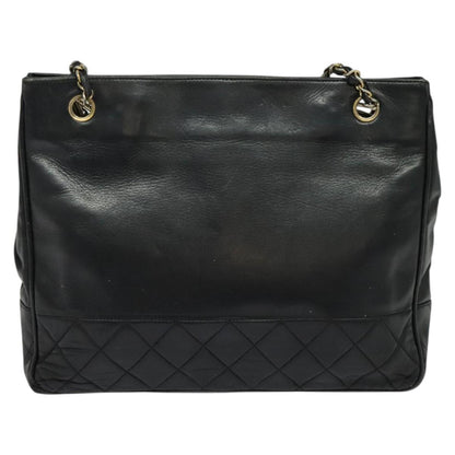 Chanel Vintage Grand Shopping Tote Quilted Calfskin, BLACK, LEATHER, Shoulder bag