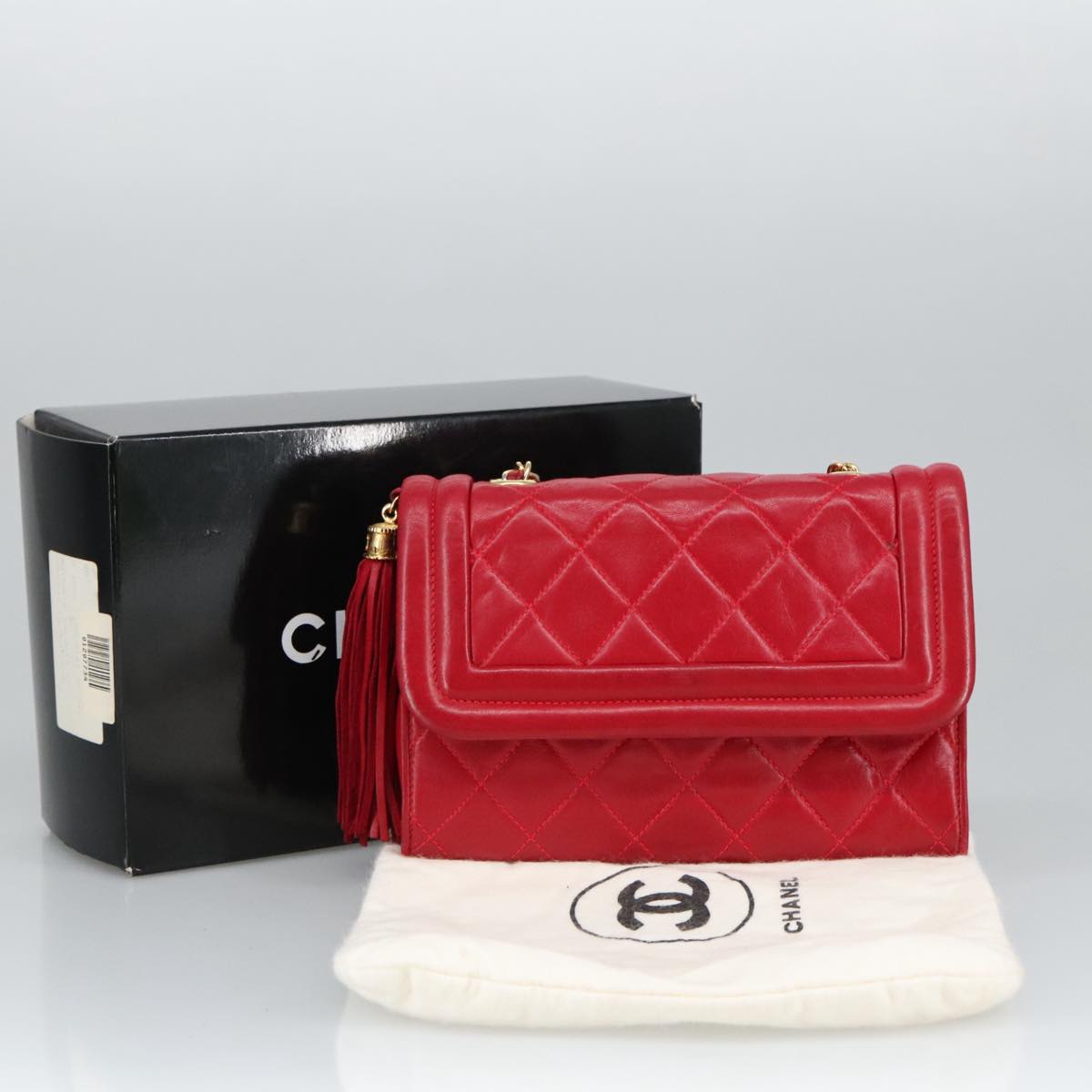 Chanel Cc, Red, Calfskin, shoulder